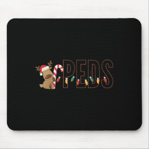 Retro Pediatrics Christmas Lights Reindeer Peds Nu Mouse Pad
