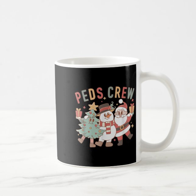 Retro Peds Crew Christmas Pediatric Nurse Nursing  Coffee Mug (Right)