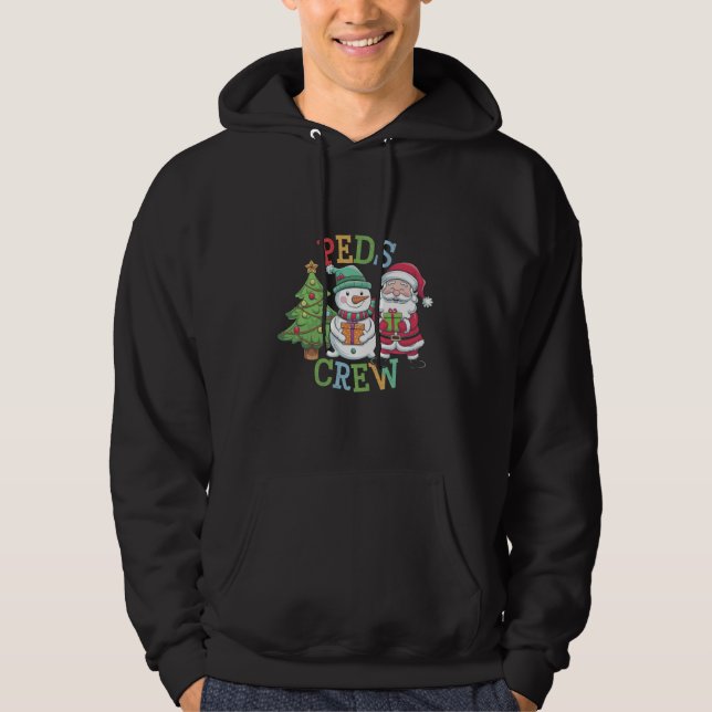 Retro Peds Crew Christmas Pediatric Nurse Nursing  Hoodie (Front)