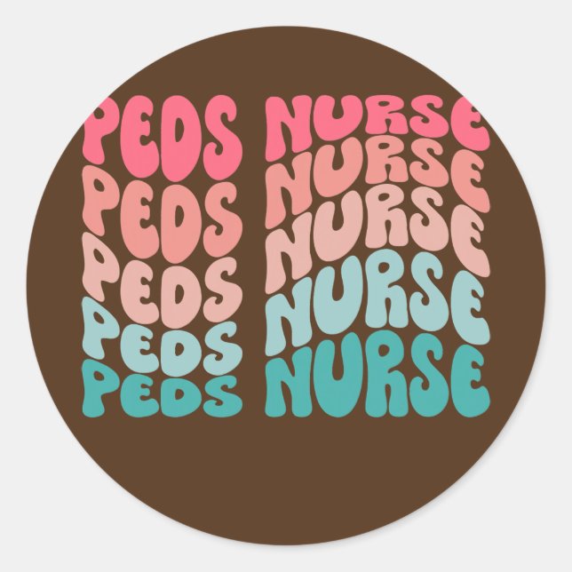 Retro Peds Nurse Pediatric Nurse PEDS RN Classic Round Sticker (Front)