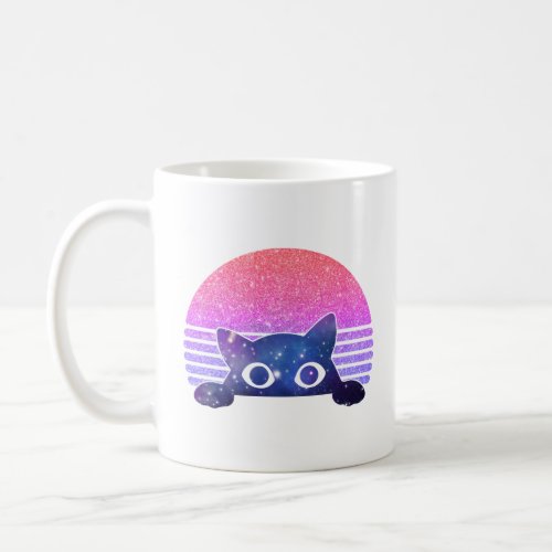 Retro Peeking Cute Cat  Coffee Mug