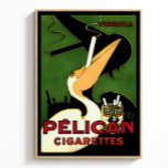 Retro Pelican Cigarettes Ad, French Art Deco Era Poster<br><div class="desc">This vibrant 1920's colorful retro cigarette advertisement featuring a charming Pelican smoking against a dark green backdrop adds a touch of retro allure to any space. Perfect for dorm rooms, bar carts, game rooms, or any gathering spot, it infuses a sense of classic sophistication and fun, becoming a statement piece...</div>