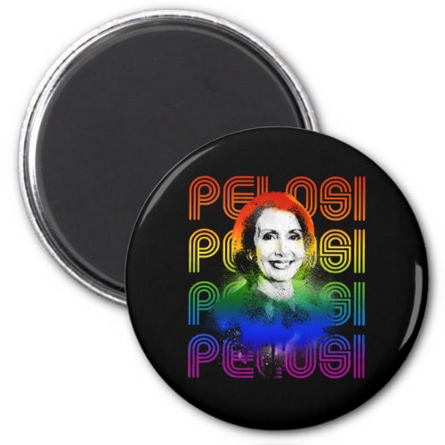 Retro Pelosi Pride Magnet