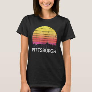 Retro Pennsylvania Pittsburgh Skyline Vintage Urba T-Shirt
