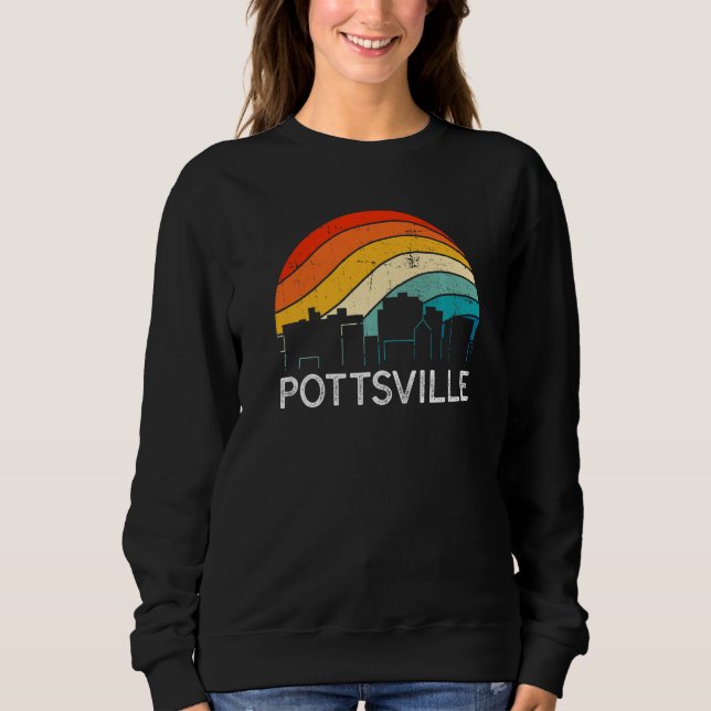 Retro Pennsylvania Pottsville Skyline Vintage Urba Sweatshirt (Front)