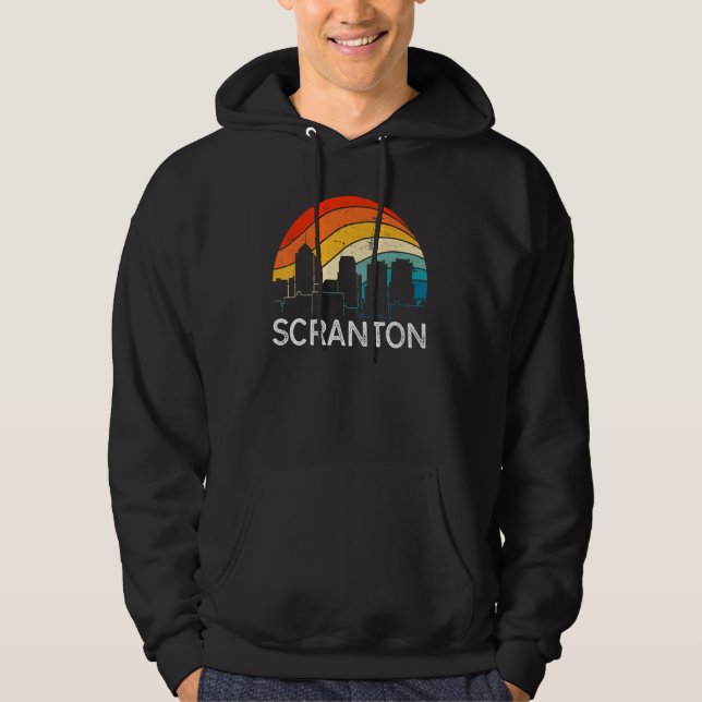 Retro Pennsylvania Scranton Skyline Vintage Urban  Hoodie (Front)