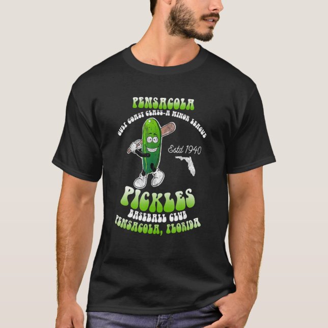 Retro Pensacola Minor League Retro Baseball Pickle T-Shirt (Front)