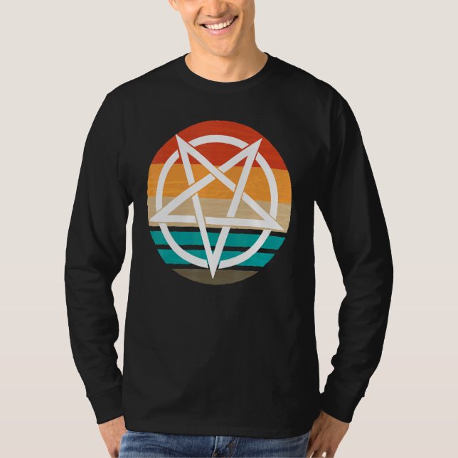 Retro Pentagram Devil 666    T-Shirt (Front)