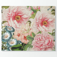 Pink Roses Gift Wrapping Paper Floral