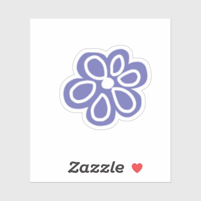 Retro Periwinkle White Flower Sticker (Sheet)