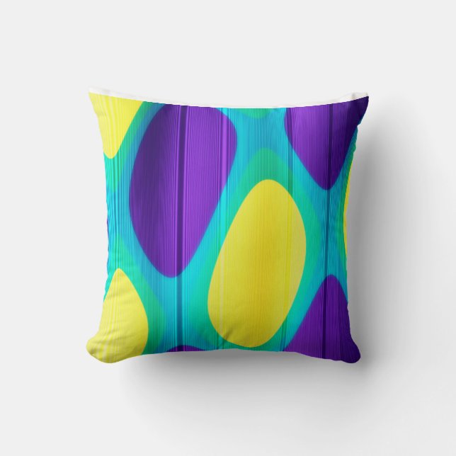 Retro Persian Carpet Peacock Feather Pattern  Throw Pillow (Front)