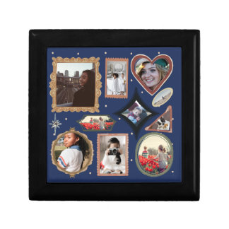 Retro Personalized 11 Photo Collage Template DIY Gift Box