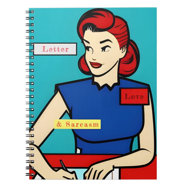 Retro Personalized 1950s Custom Pop Art Humor Notebook (Front)