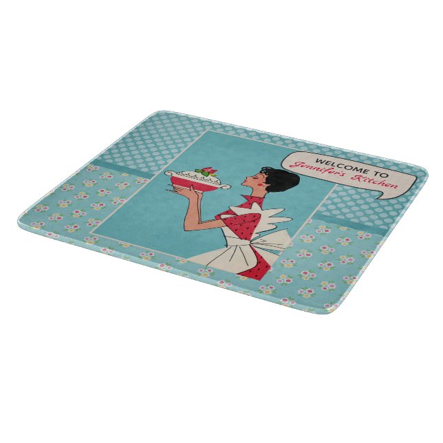 Retro Personalized -6x7 design Cutting Board (Corner)