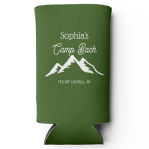 Retro Personalized Camp Bach Mountains Green