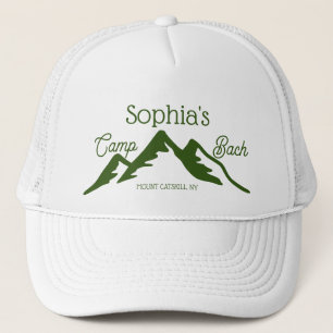 Retro Personalized Camp Bach Mountains Green  Trucker Hat