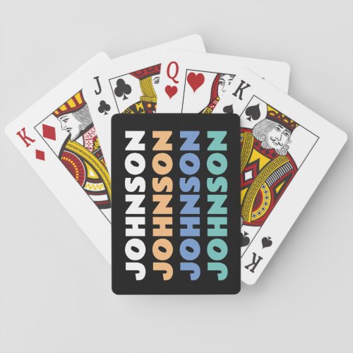 Retro Personalized Family Name Poker Cards