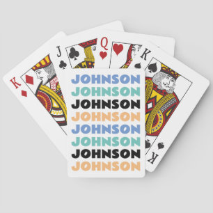 Retro Personalized Family Name Poker Cards