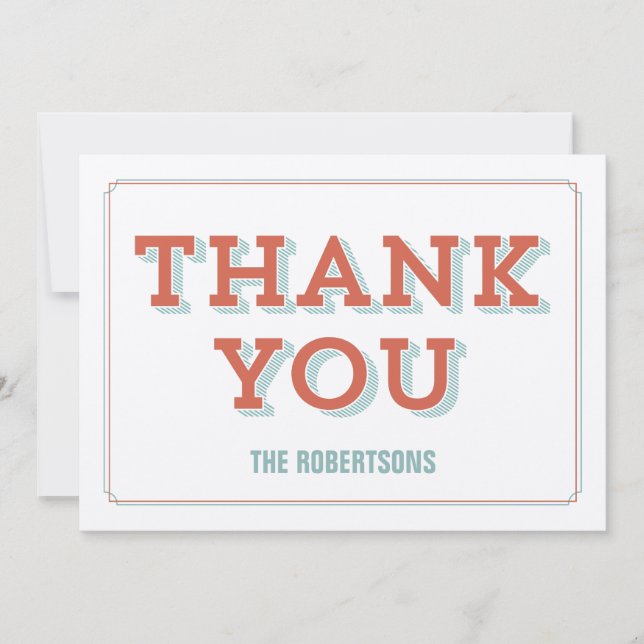 Retro Personalized Felt Paper Note Cards (Front)