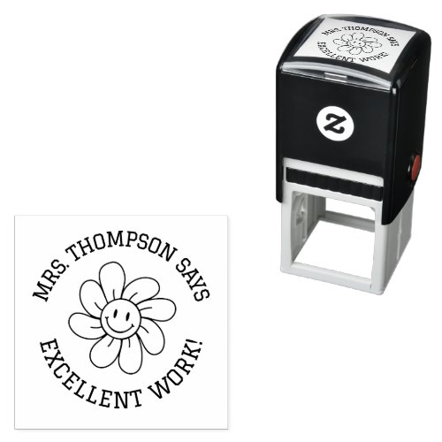 Retro Personalized Funny Daisy Kid Excellent Work Self_inking Stamp