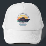 Retro Personalized Matching Family Cruise Ship Trucker Hat<br><div class="desc">Matching retro cruise ship retro design personalized for the whole family on a well deserved vacation. Would look great in the family photos and makes a great keepsake. Simply add your family name,  the departure port and destination or add the year of the cruise by clicking the "Personalize" button.</div>