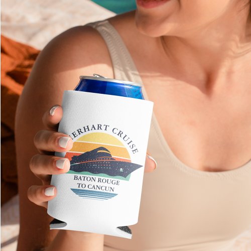 Retro Personalized Matching Family Cruise Trip Can Cooler