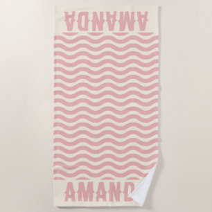Retro Personalized matching summer vacation Beach Towel
