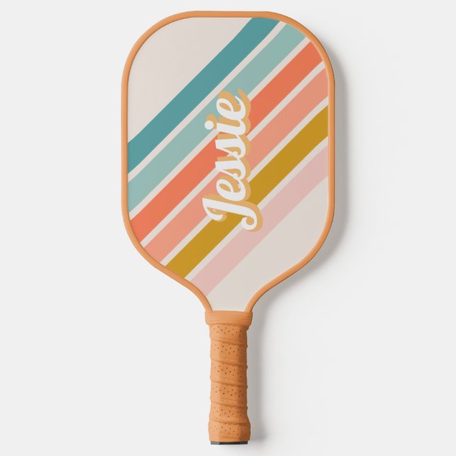 Retro Personalized Name Custom Vintage Design Pickleball Paddle (Front)