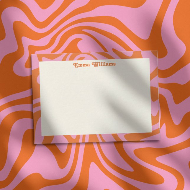 Retro Personalized Name Modern Note Card (Creator Uploaded)