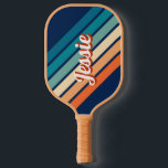 Retro Personalized Name Pickleball Paddle<br><div class="desc">Retro inspired sunburst design in bright and playful vintage colors that can be personalized with your name.</div>