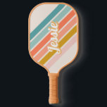 Retro Personalized Name Pickleball Paddle<br><div class="desc">Retro inspired sunburst design in bright and playful vintage colors that can be personalized with your name.</div>
