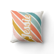 Retro Personalized Name Throw Pillow