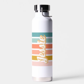 Retro Personalized Name Water Bottle by origamiprints at Zazzle