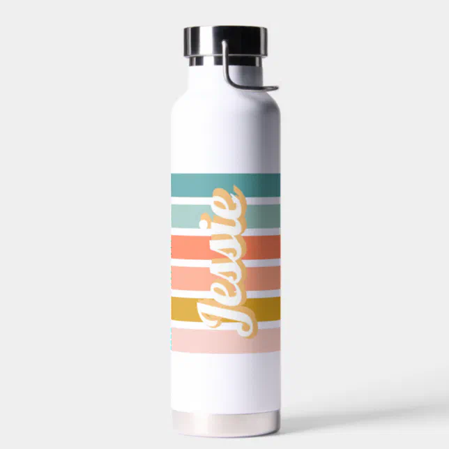 Retro Personalized Name Water Bottle | Zazzle