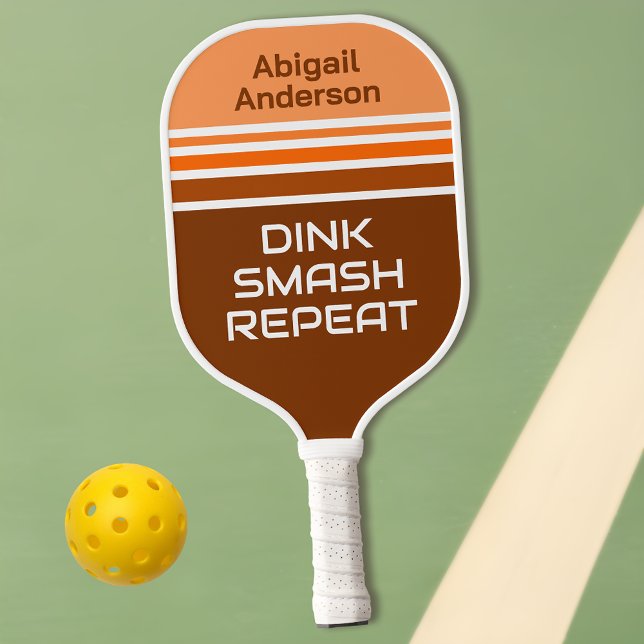 Retro Personalized Pickleball Paddle - Funny Quote (Dink. Smash. Repeat. Unleash Your Retro Game!)