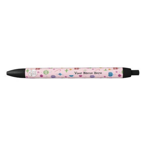 Retro Personalized Pink Christmas Office School Black Ink Pen