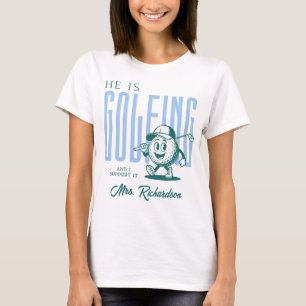 Retro Personalized Script Mrs Blue Funny Golf Wife T-Shirt