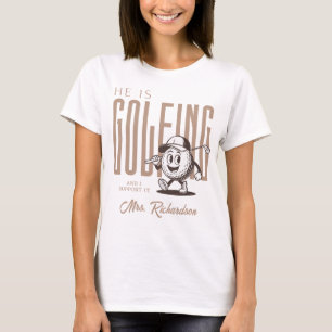 Retro Personalized Script Mrs Brown Fun Golf Wife T-Shirt