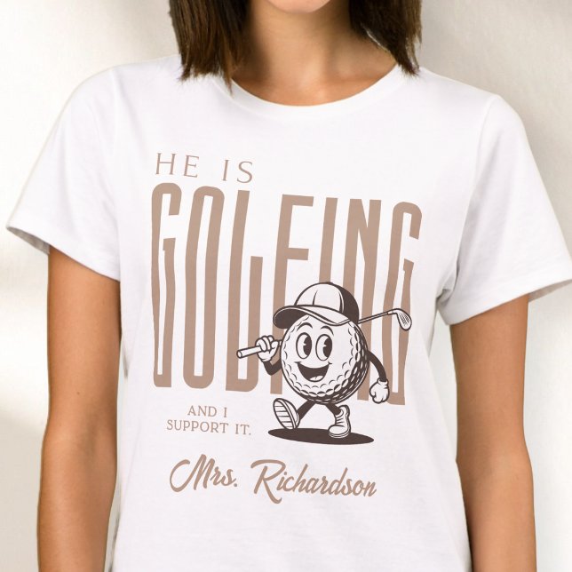Retro Personalized Script Mrs Brown Fun Golf Wife T-Shirt (Retro Personalized Script Mrs Brown Fun Golf Wife T-Shirt)