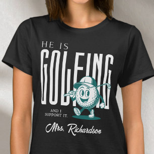 Retro Personalized Script Mrs White Fun Golf Wife T-Shirt