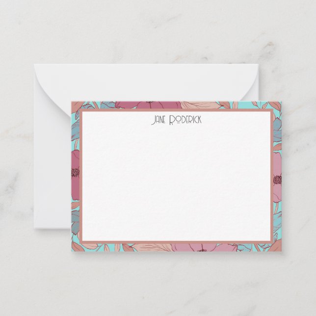Retro Personalized Stationary Note Card (Front)