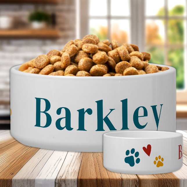 Retro Pet Dog Personalized Food Water Colorful Bowl (Creator Uploaded)