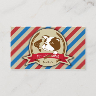 Retro Pet Grooming Service Pet Salon Business Card