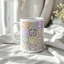 Retro Pet Paw Checkered