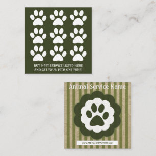 retro pet paw diamond loyalty punch card