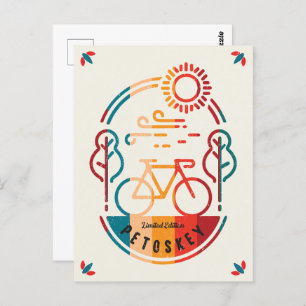 Retro Petoskey Bike Trail Postcard