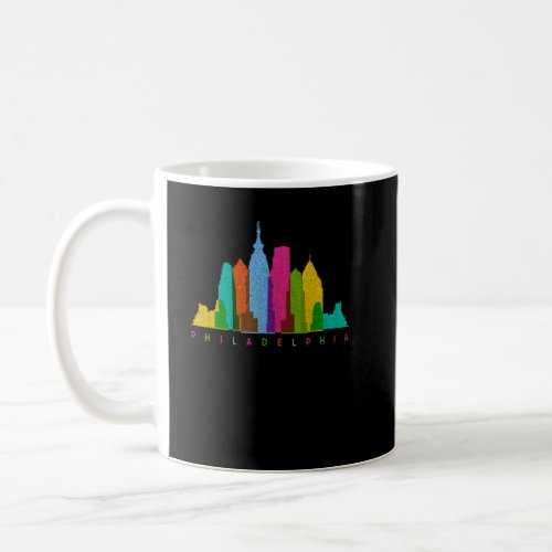 Retro Philadelphia Skyline Colorful Philly  Coffee Mug