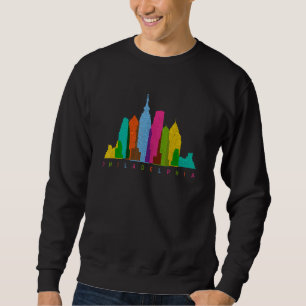 Retro Philadelphia Skyline Colorful Philly Sweatshirt