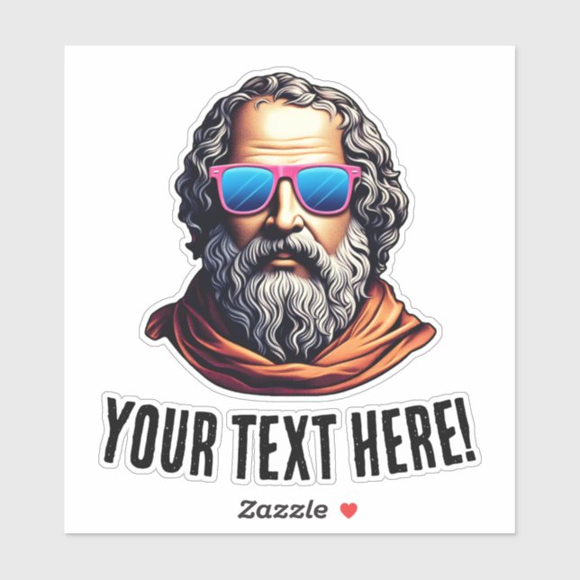 Retro Philosopher Bust - Custom Text Sticker (Sheet)
