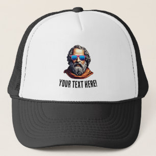 Retro Philosopher Bust - Custom Text Trucker Hat